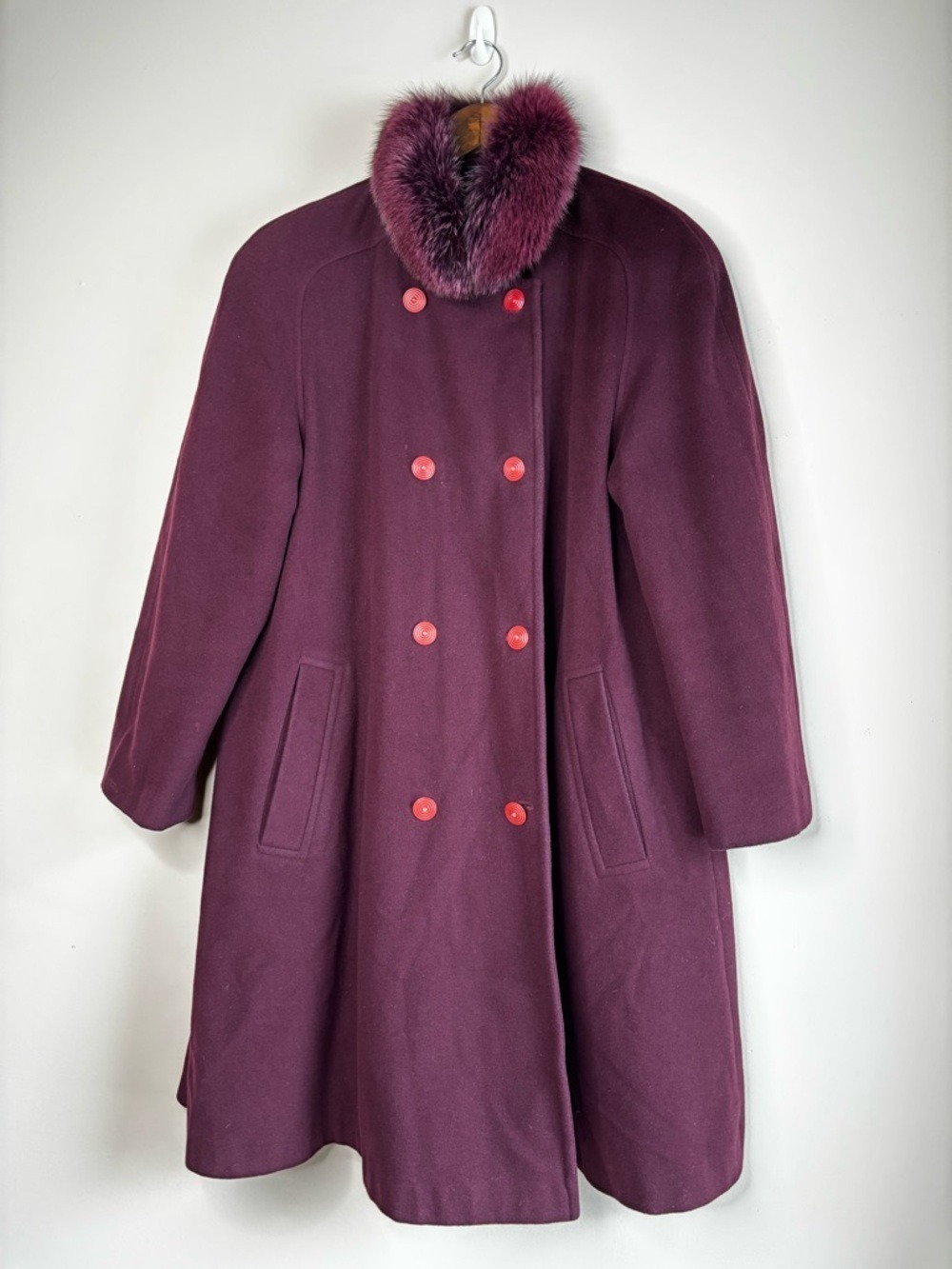 Luba Paris Wool Cashmere Coat Plum Size 8